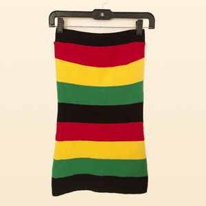 Strapless Rasta Mini Dress